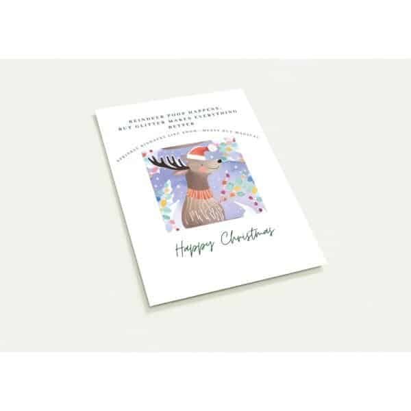 Reindeer Poop Happens Christmas Cards - Funny Holiday Pack of 10