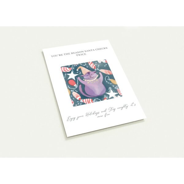 Santa's Checks Twice Postcards – Pack of 10, Premium Eco-Friendly Paper, Stylish Designs